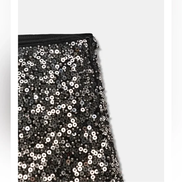 Zara SEQUIN MINI SHORTS - Picture 6 of 14